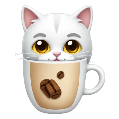 Cat with coffee cups sticker
