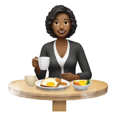 woman having breakfast sticker