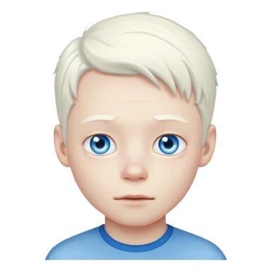 albino junge mit weißem haar und heißer haut, ohne sommersprossen sticker