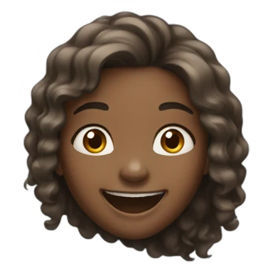 Young half black girl with long hair laughing  sticker