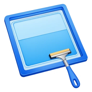 screenprinting frame with squeegee and ink, simple, clear, vibrant sticker