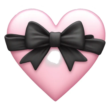 light pink heart with a black bow  sticker