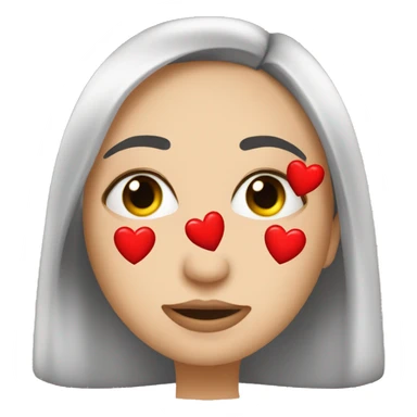 Cara tirando un beso con corazones en los ojos  sticker
