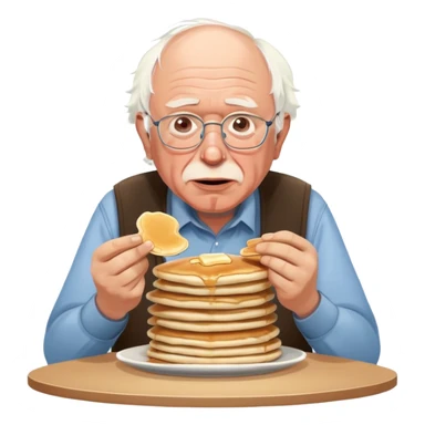 Bernie sanders eating pancakes sticker