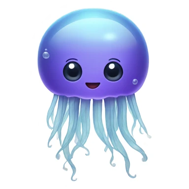 A smiling jellyfish sticker