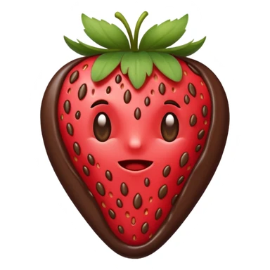 strawberry halfway covered in chocolate sticker
