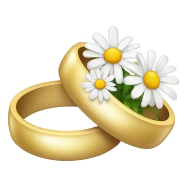 two wedding rings and a daisy bouquet  sticker