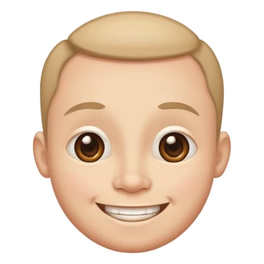 Funny caricature style cartoon, big head small body, happy face sticker