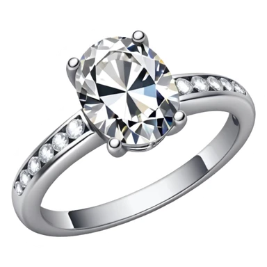A diamond ring like this one 💍 but the diamond is more elliptic and there are mini diamonds on the silver ring itself sticker