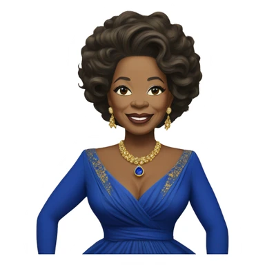Oprah Winfrey Royal blue and gold dress sticker
