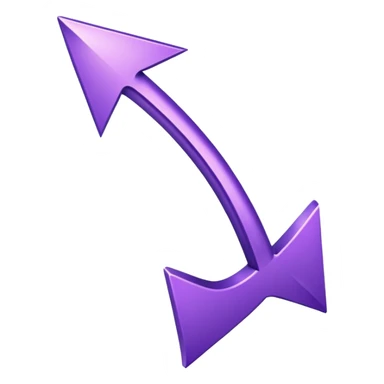 arrow curved emoji-style purple colour only one point sticker