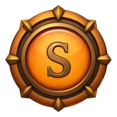 Create a custom emoji badge featuring a stylized, letter “S”. Theme it in the Bronze rank style from League of Legends. Use warm bronze metals, orange-brown highlights, and a polished but aged texture. Emblem-like design, vibrant and high clarity.
 sticker