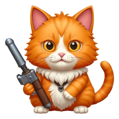 Cat with giant rpg sticker