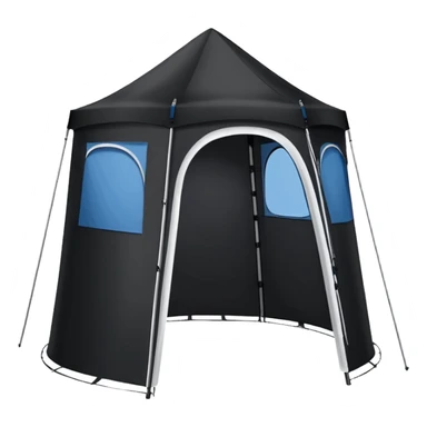 Tall Oval Narrow Pop up standing tent black  sticker