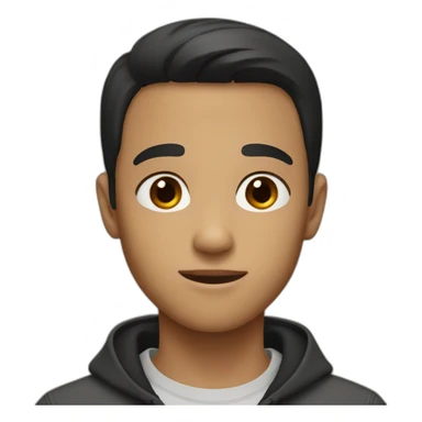 A boy with black short hair and brown eyes sticker