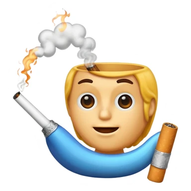 wave smoking a cigarette sticker