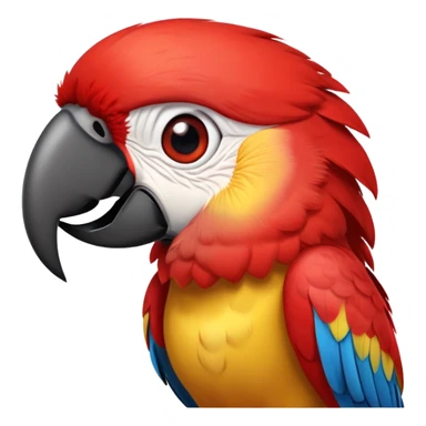 cinematic-cute-macaw-portrait-emoji,-head-tilted-playfully-and-inquisitively,-with-a-dazzling-red-plumage-and-round,-sparkling-eyes-filled-with-charm,-simplified-yet-irresistibly-adorable-features,-highly-detailed sticker