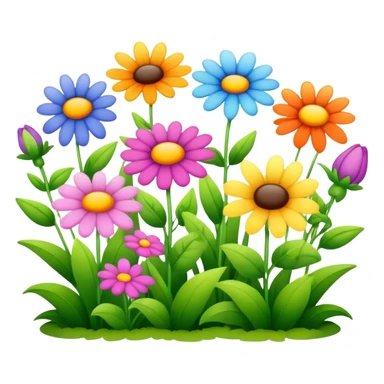 happy smiley garden flowers  sticker