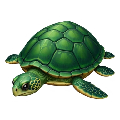 Angry dark green turtle that has half closed eyelids sticker