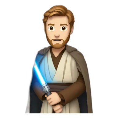 Obi wan Kenobi with blue light sabre sticker