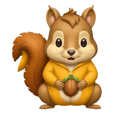 squirrel in acorn pajama suit snoring sticker