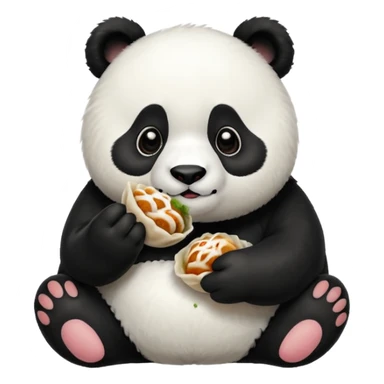 Panda eating momos sticker