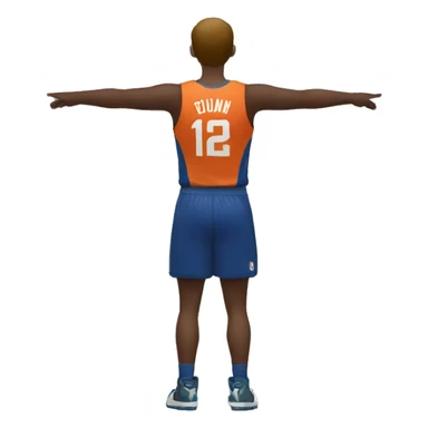 player's back symmetric arms tucked in sticker