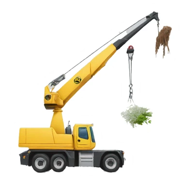 Crane removing tree  sticker