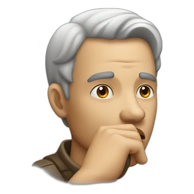 man shh with his finger sticker