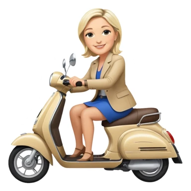 Marine lepen sur un scooter  sticker