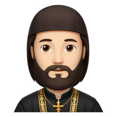  orthodox priest with dark brown long hair and beard   sticker