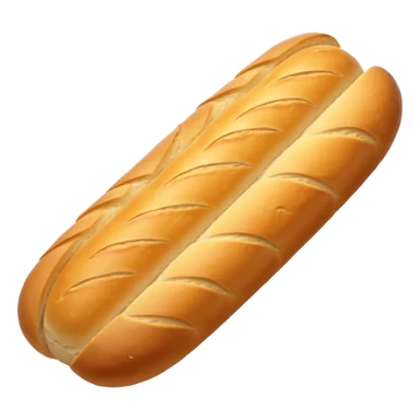 baguette bread object icon, crispy golden crust, detailed bread texture, 3D cartoon, mobile game icon style, centered, clean background, soft shadow, no text, no watermark
 sticker