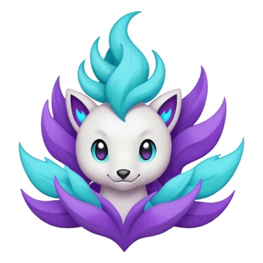 Rappidash pokemon white teal purple sticker