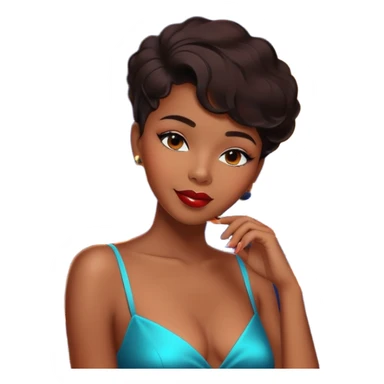 Black jazz singer girl in front of a Parisian jazz club at night, neon sign, Eiffel Tower visible sticker