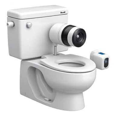 skibidi toilet character, anthropomorphic toilet with camera head sticker