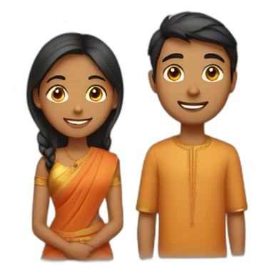 a young Indian couple who are thankful sticker