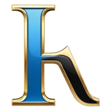 Bold Black-Blue-White-Gold Font Letter “I” sticker