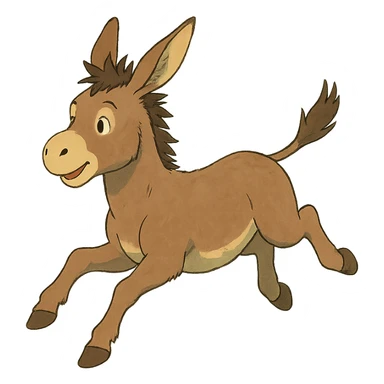 ghibli style donkey flying in the air sticker