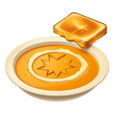 pumpkin soup with sliced grilled cheese on the side sticker