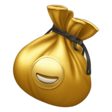 A GOLDEN MONEY BAG with kick boxing gloves sticker