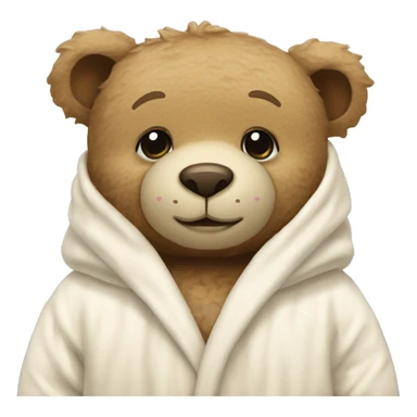 teddy bear that’s wearing a cream bunny dressing gown  sticker