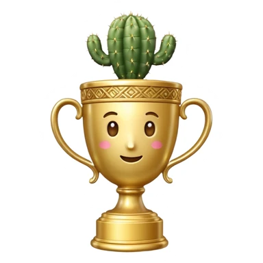 gold cactus cup trophy sticker