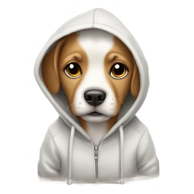 Cute dog wearing a hoodie  sticker
