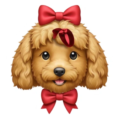 labradoodle with a bow in her hair smile sticker