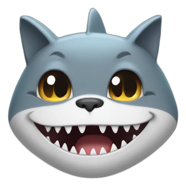 cat in a shark mouth sticker