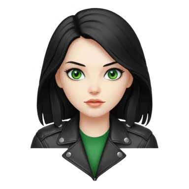 Biker Girl
Black Long Hair
Green Eyes sticker