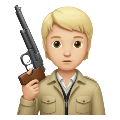 blonde man holding a gun sticker