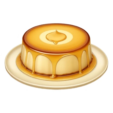 scalloped flan on a dish sticker