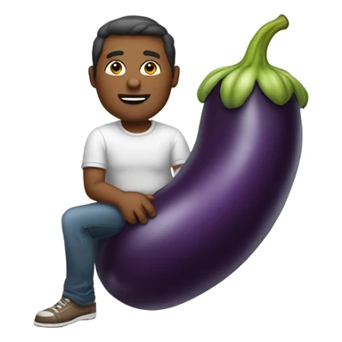 Man riding an eggplant  sticker