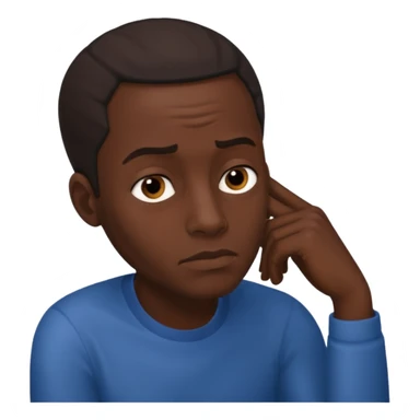 African man deep in thought sticker